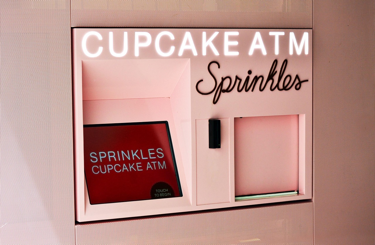 atm, cupcake, cookies, vending machine, vending, machine, style, dessert, snack, sweets, buy, purchase, cash machine, automated, teller, automated teller machine, consumerism, sweet tooth, transaction, terminal, sprinkles, minibank, cashline, cashpoint, atm, vending machine, vending machine, vending machine, vending machine, vending machine